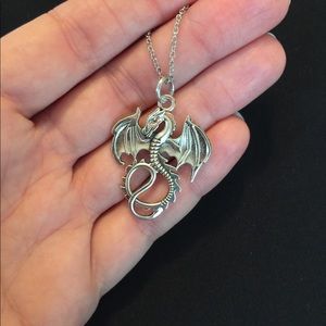Silver Dragon Necklace 🐲